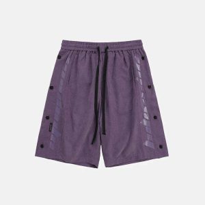 youthful letter print casual breasted shorts streetwear 5254