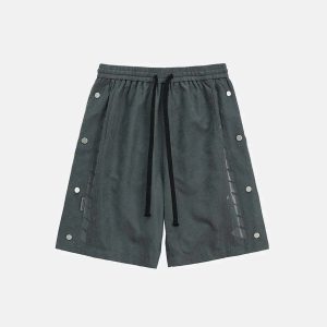 youthful letter print casual breasted shorts streetwear 5274