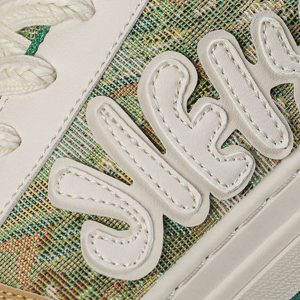 youthful letter print skate shoes   patchwork design 1225