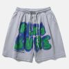 youthful letter print tricolor shorts   streetwear icon 7184