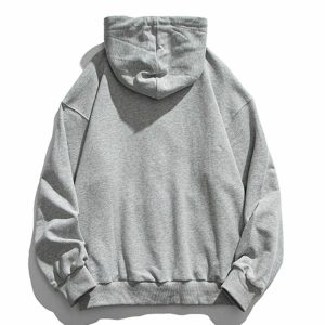 youthful letter print zip hoodie dynamic urban style 7722
