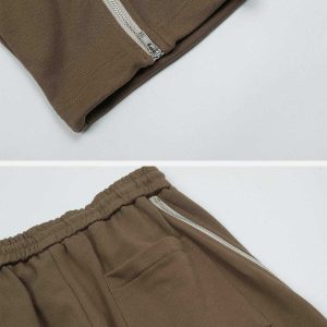 youthful letter print zipper pants dynamic streetwear look 2257