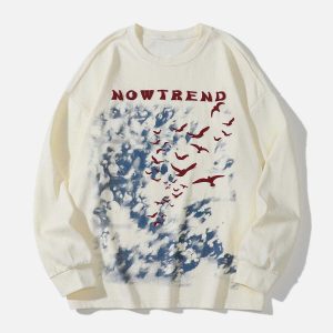 youthful letter printed sweatshirt   trending urban style 6401