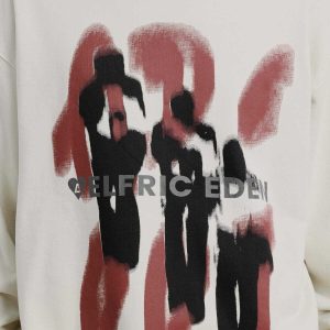 youthful letter shadow sweatshirt   abstract urban chic 3116