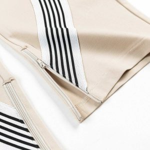 youthful letter stripe panel pants dynamic streetwear look 8363