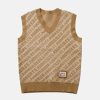 youthful letters graphic sweater vest iconic & trendy 6064