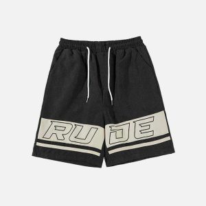 youthful letters shorts   dynamic streetwear appeal 5350