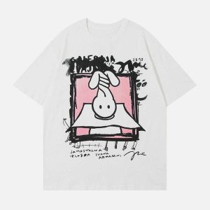 youthful long ears rabbit tee   graphic & trendy style 2639