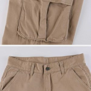 youthful long ribbon cargo pants low waist & trendy fit 4888