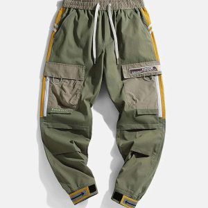 youthful loose pocket trim pants streetwear essential 3220