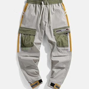 youthful loose pocket trim pants streetwear essential 8248