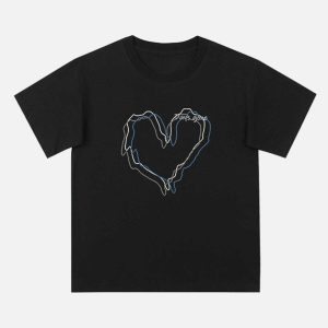 youthful love lines tee   dynamic print & street style 3699