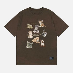 youthful male cats print tee   quirky & urban style 8896