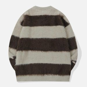 youthful mohair stripe sweater dynamic color play 2280
