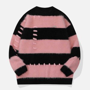 youthful mohair stripe sweater dynamic color play 6262