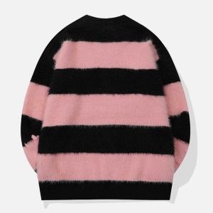 youthful mohair stripe sweater dynamic color play 8240