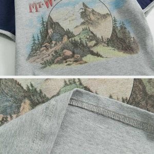 youthful mountain peak tee eclectic patchwork design 4759