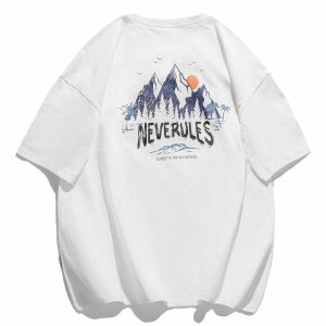 youthful mountain print tee   trendy & outdoor inspired 4883