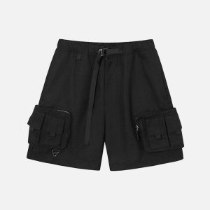 youthful multi pocket shorts   sleek urban streetwear 2477