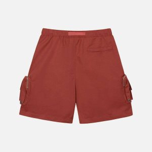 youthful multi pocket shorts   sleek urban streetwear 7141