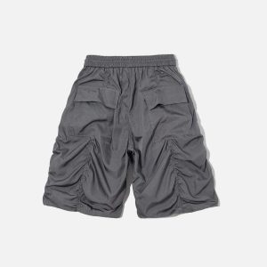 youthful multi wrinkle shorts   trendy y2k streetwear 5057