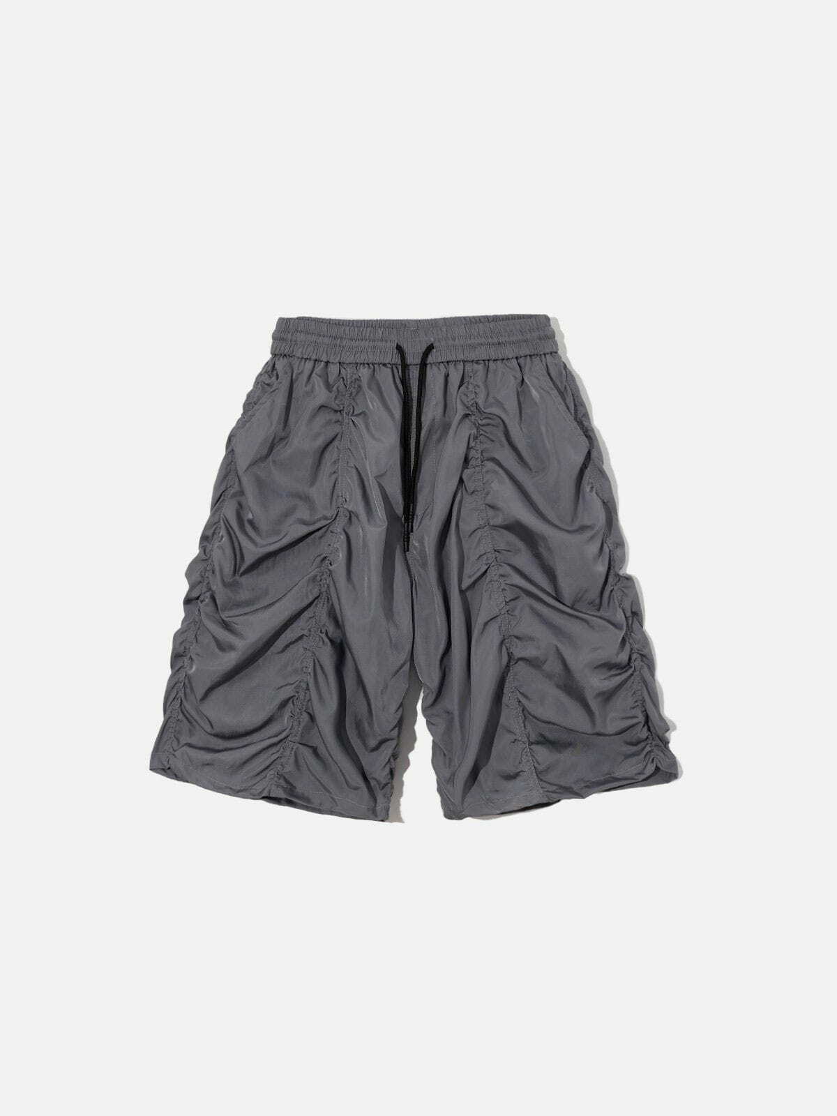 youthful multi wrinkle shorts   trendy y2k streetwear 7223