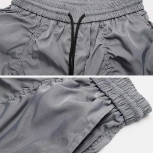 youthful multi wrinkle shorts   trendy y2k streetwear 8323
