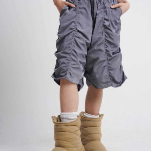 youthful multi wrinkle shorts   trendy y2k streetwear 8566