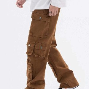 youthful multipocket cargo jeans embellished & trendy 1346