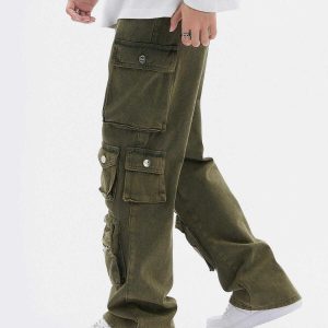 youthful multipocket cargo jeans embellished & trendy 8204