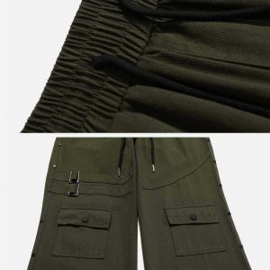 youthful multipocket cargo pants   sleek drawstring design 5610