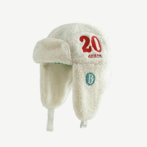 youthful number 20 sherpa earmuffs embroidered design 6976
