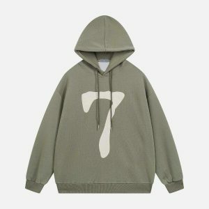 youthful number print hoodie   trending urban streetwear 2445