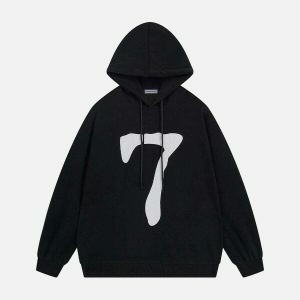 youthful number print hoodie   trending urban streetwear 3530