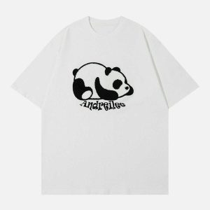 youthful panda embroidery tee towel texture & quirky charm 2016