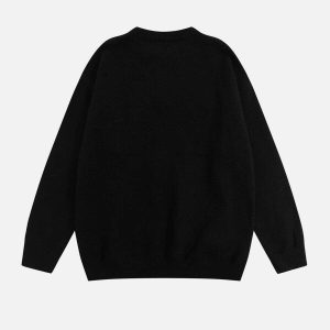youthful panda print sweater   cozy & iconic streetwear 5419