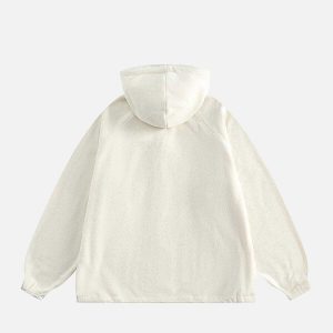 youthful patchwork fleece hoodie   urban & cozy style 7144