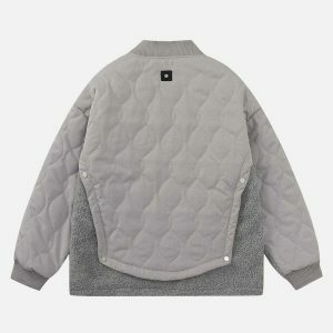 youthful patchwork sherpa jacket   urban & trendy style 6721