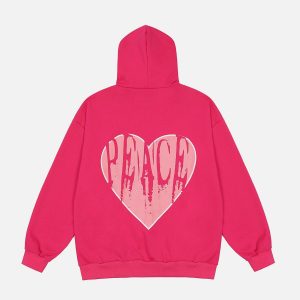 youthful peace & love print hoodie cardigan   street chic 6058