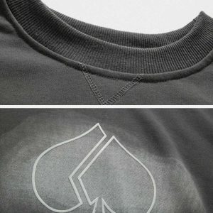 youthful peach heart sweatshirt   quirky & bold design 6465