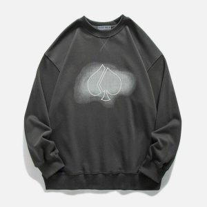 youthful peach heart sweatshirt   quirky & bold design 8402