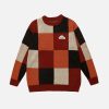 youthful plaid cloud embroidered sweater eclectic charm 3434