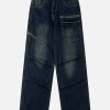 youthful pleated loose jeans   chic & urban streetwear 2400