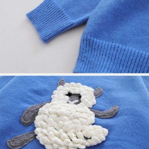 youthful plush lamb sweater cozy & quirky design 8414