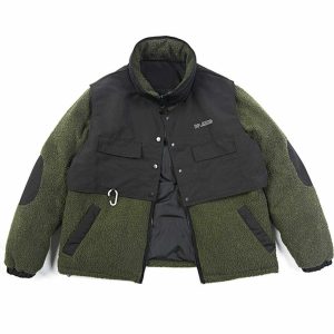 youthful pocket splicing sherpa coat winter chic 6875