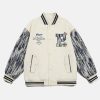 youthful print varsity jacket color matched & iconic style 6520