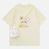 youthful rabbit embroidery tee with bag detail trendsetter 8326