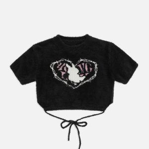 youthful rabbit heart tee embroidered design trendsetter 7251