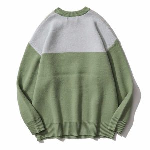 youthful rabbit print knit sweater cozy & chic comfort 5966