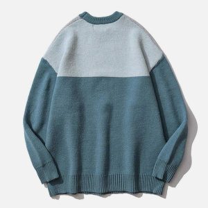 youthful rabbit print knit sweater cozy & chic comfort 7119